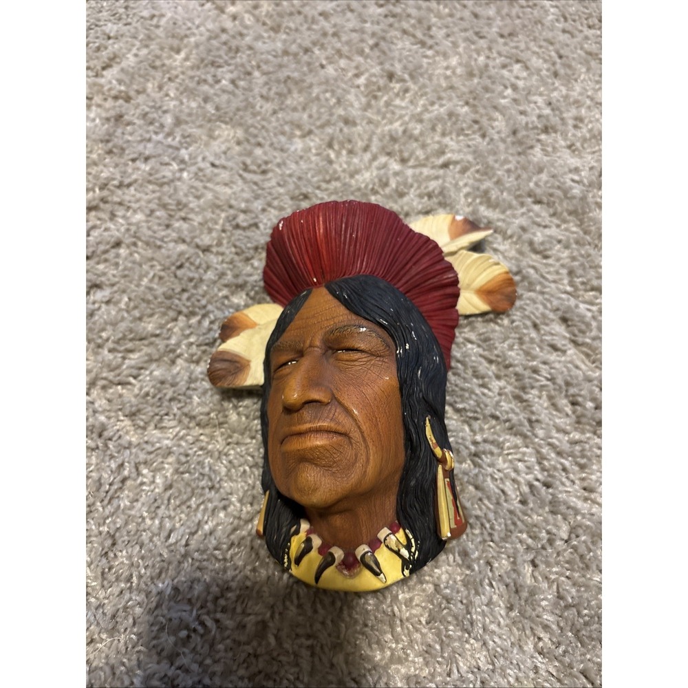 Bossons TECUMSEH Shawnee Indian Chief Vintage Chalkware Wall Art Plaque Nice
